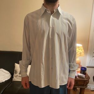 Beautiful pastel dress shirt. Green, blue, white.